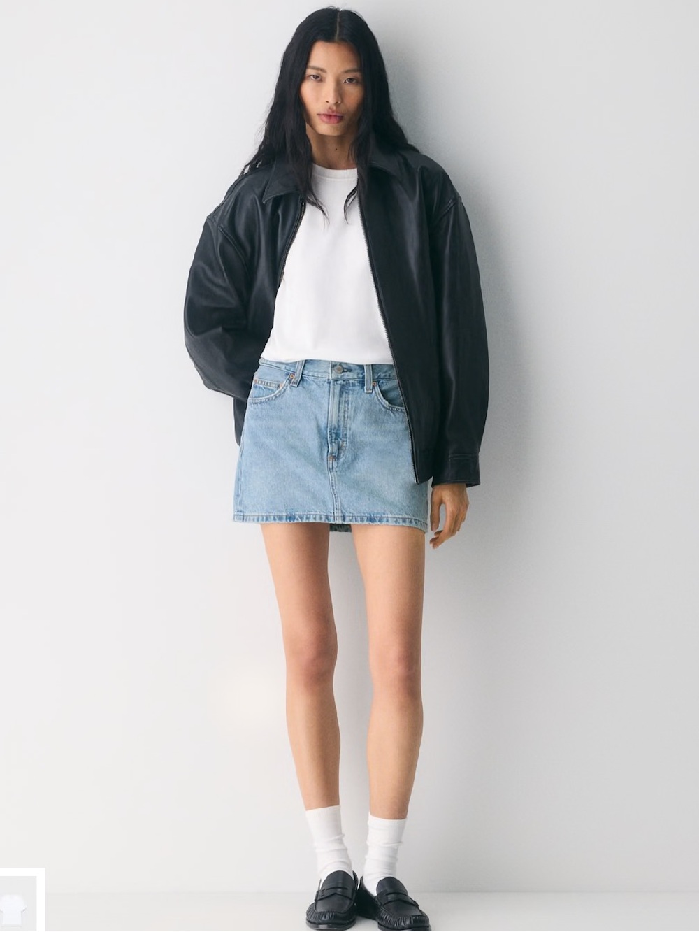 Denim Forum 90s Ricci Denim Mini skirt Mid-rise non-stretch Jean size 23
